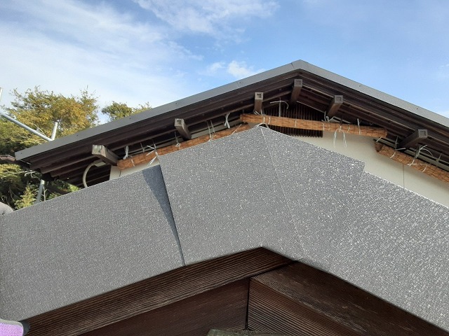 かすみがうら市葺き替え工事ケラバ板金